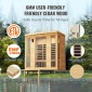 VEVOR Far Infrared Wooden Sauna, Room Home Sauna Spa για 3 έως 4 Άτομα, Χαμηλή EMF Far Infrared Ξύλινη σάουνα Hemlock με σκληρυμένη γυάλινη πόρτα & ηχεία Bluetooth & φώτα χρωμοθεραπείας, 2580W εσωτερικού χώρου