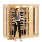 VEVOR Far Infrared Wooden Sauna, Room Home Sauna Spa για 3 έως 4 Άτομα, Χαμηλή EMF Far Infrared Ξύλινη σάουνα Hemlock με σκληρυμένη γυάλινη πόρτα & ηχεία Bluetooth & φώτα χρωμοθεραπείας, 2580W εσωτερικού χώρου