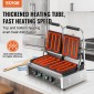 Εμπορική σχάρα Panini VEVOR, Ηλεκτρικό σάντουιτς Panini Maker 3600W, Ανοξείδωτη διπλή πρέσα σάντουιτς, ψησταριά Panini με έλεγχο θερμοκρασίας, 48x23cm Πλήρης επίπεδη εμαγιέ πλάκα, για μπριζόλα χάμπουργκερ μπέικον