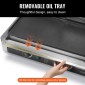 Εμπορική σχάρα Panini VEVOR, Ηλεκτρικό σάντουιτς Panini Maker 3600W, Ανοξείδωτη διπλή πρέσα σάντουιτς, ψησταριά Panini με έλεγχο θερμοκρασίας, 48x23cm Πλήρης επίπεδη εμαγιέ πλάκα, για μπριζόλα χάμπουργκερ μπέικον