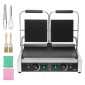 Εμπορική σχάρα Panini VEVOR, Ηλεκτρικό σάντουιτς Panini Maker 3600W, Ανοξείδωτη διπλή πρέσα σάντουιτς, ψησταριά Panini με έλεγχο θερμοκρασίας, 48x23cm Πλήρης επίπεδη εμαγιέ πλάκα, για μπριζόλα χάμπουργκερ μπέικον
