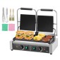 Εμπορική σχάρα Panini VEVOR, Ηλεκτρικό σάντουιτς Panini Maker 3600W, Ανοξείδωτη διπλή πρέσα σάντουιτς, ψησταριά Panini με έλεγχο θερμοκρασίας, 48x23cm Πλήρης επίπεδη εμαγιέ πλάκα, για μπριζόλα χάμπουργκερ μπέικον