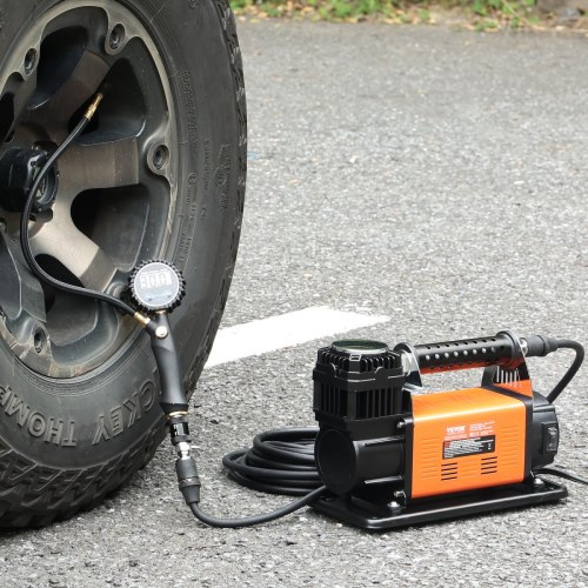 VEVOR 12V Heavy Duty Air Compressor - με κιτ φουσκώματος ελαστικών ψηφιακού μετρητή πίεσης, φορητό φουσκωτό ελαστικών 7,06 CFM, αντλία αέρα εκτός δρόμου 150 PSI με αντάπτορες για φορτηγά Αυτοκίνητο SUV 4 x 4 Vehicle RV