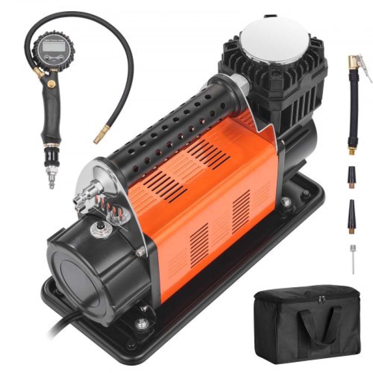 VEVOR 12V Heavy Duty Air Compressor - με κιτ φουσκώματος ελαστικών ψηφιακού μετρητή πίεσης, φορητό φουσκωτό ελαστικών 7,06 CFM, αντλία αέρα εκτός δρόμου 150 PSI με αντάπτορες για φορτηγά Αυτοκίνητο SUV 4 x 4 Vehicle RV