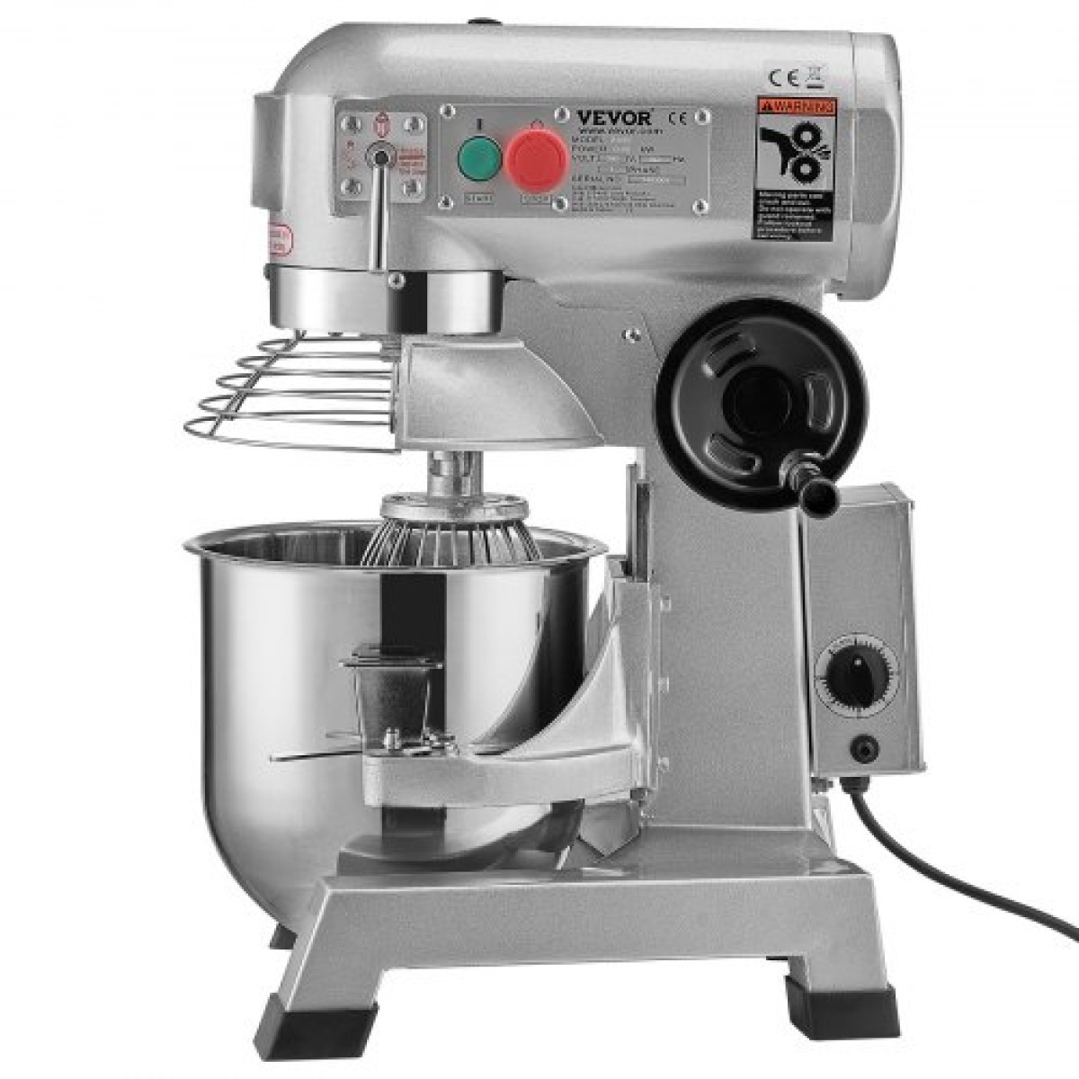 VEVOR Commercial Food Mixer, 18,7L Commercial Stand Mixer με 3 Ρυθμιζόμενες ταχύτητες, 1100W Ζυμίξερ με μπολ από ανοξείδωτο ατσάλι και 3 εξαρτήματα ανάμειξης, Ιδανικό για εστιατόριο, αρτοποιείο, ζαχαροπλαστείο, Caf