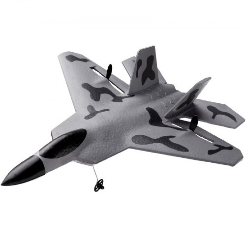 VEVOR RC Plane, 2,4 GHZ 2 Channel Remote Control Airplane with 6-Axis Gyro Stabilizer, Ready to Fly Fighter Aircraft Plane Toy με 2 μπαταρίες, Easy to Fly RC Glider για Ενήλικες Παιδιά Αρχάριους Αγόρια