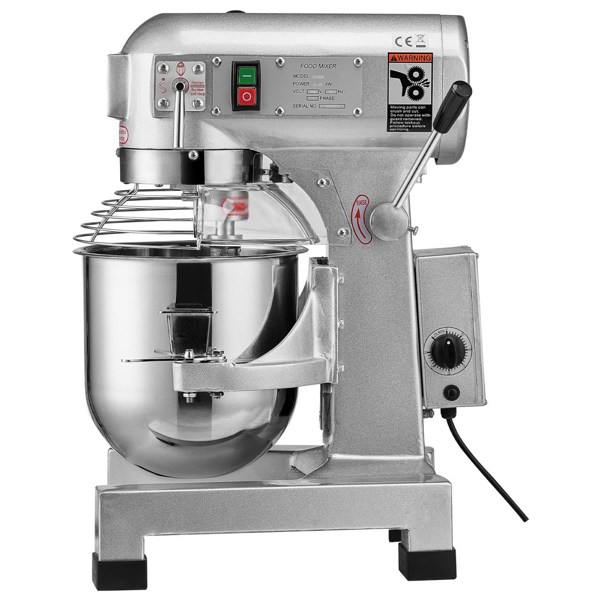 Μίξερ φαγητού VEVOR Commercial, 14L Commercial Stand Mixer με 3 Ρυθμιζόμενες ταχύτητες, 550W Ζυμίξερ με μπολ από ανοξείδωτο ατσάλι και 3 εξαρτήματα ανάμειξης, Ιδανικό για εστιατόριο, αρτοποιείο, ζαχαροπλαστείο, καφετέρια