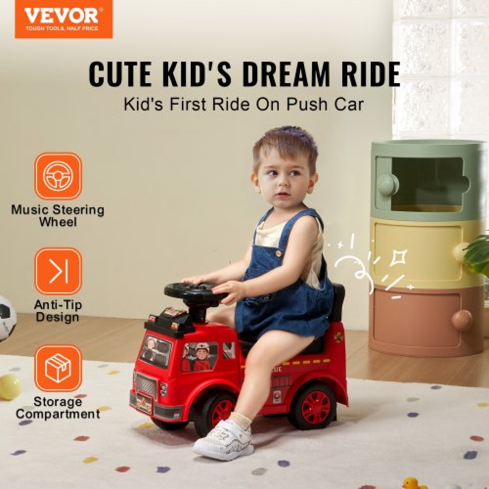 VEVOR Ride On Push Car για νήπια, Ηλικίες 1-3, Ride Racer, Sit to Stand Toddler Ride On Toy, Classic Kids Ride On Car με μουσικό τιμόνι & χώρο αποθήκευσης κάτω από το κάθισμα, Ride On Toy για κορίτσια για αγόρια, κόκκινο