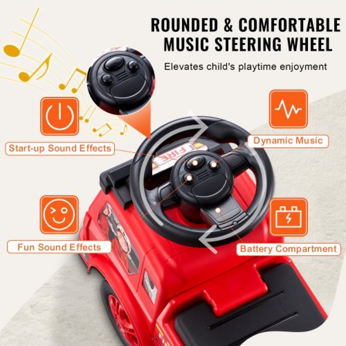 VEVOR Ride On Push Car για νήπια, Ηλικίες 1-3, Ride Racer, Sit to Stand Toddler Ride On Toy, Classic Kids Ride On Car με μουσικό τιμόνι & χώρο αποθήκευσης κάτω από το κάθισμα, Ride On Toy για κορίτσια για αγόρια, κόκκινο