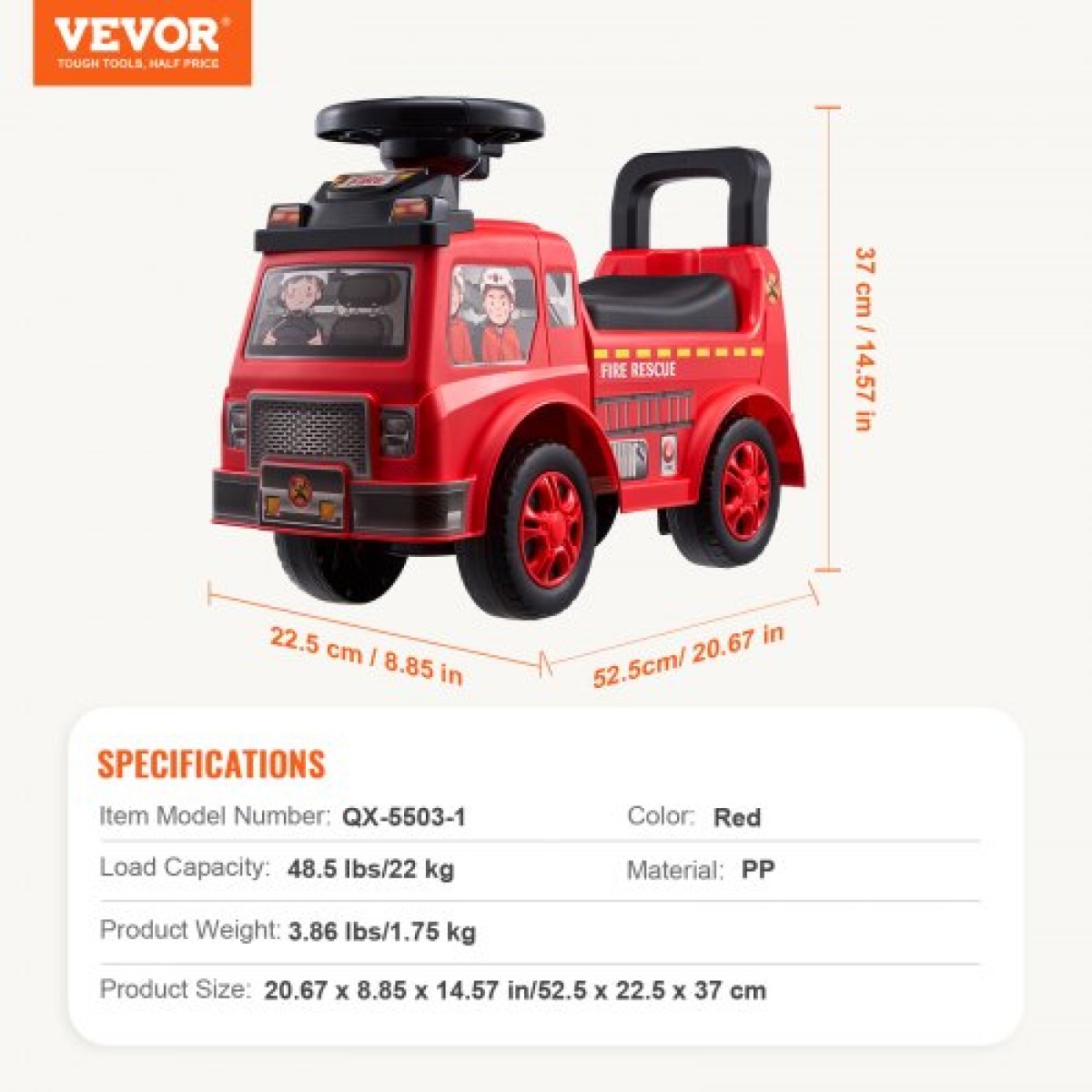 VEVOR Ride On Push Car για νήπια, Ηλικίες 1-3, Ride Racer, Sit to Stand Toddler Ride On Toy, Classic Kids Ride On Car με μουσικό τιμόνι & χώρο αποθήκευσης κάτω από το κάθισμα, Ride On Toy για κορίτσια για αγόρια, κόκκινο