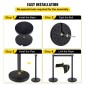Στάσεις VEVOR Crowd Control Stanchions, 6-pack Crowd Control Barriers με 3PCS 6.5FT ανασυρόμενη ζώνη, Stanchion Posts Queue Pole for Crowd Control Barriers, Εύκολη συναρμολόγηση