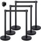 Στάσεις VEVOR Crowd Control Stanchions, 6-pack Crowd Control Barriers με 3PCS 6.5FT ανασυρόμενη ζώνη, Stanchion Posts Queue Pole for Crowd Control Barriers, Εύκολη συναρμολόγηση