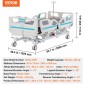VEVOR Premium 5 Function Full Electric Hospital Bed with Cardiac Position 249,5 kg