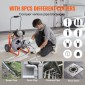 Μηχάνημα καθαρισμού αποχέτευσης VEVOR 22m x 9,5mm, Αυτόματη τροφοδοσία αποχετευτικών στραγγιστηρίων σε ρόδες, φορητό μηχάνημα καθαρισμού αποχέτευσης με 8 κόφτες & διακόπτης ποδιών με ενεργοποίηση αέρα για σωλήνες 50mm έως 100mm