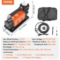 Φορητό φουσκωτό ελαστικών VEVOR 12V, αεροσυμπιεστής βαρέως τύπου 7.06CFM, αντλία αέρα εκτός δρόμου 150 PSI με αντάπτορες για φορτηγό SUV RV αυτοκινήτου - Περιλαμβάνει καλώδιο τροφοδοσίας 6.5FT, σωλήνα αέρα 26FT με μανόμετρο, τσάντα μεταφοράς