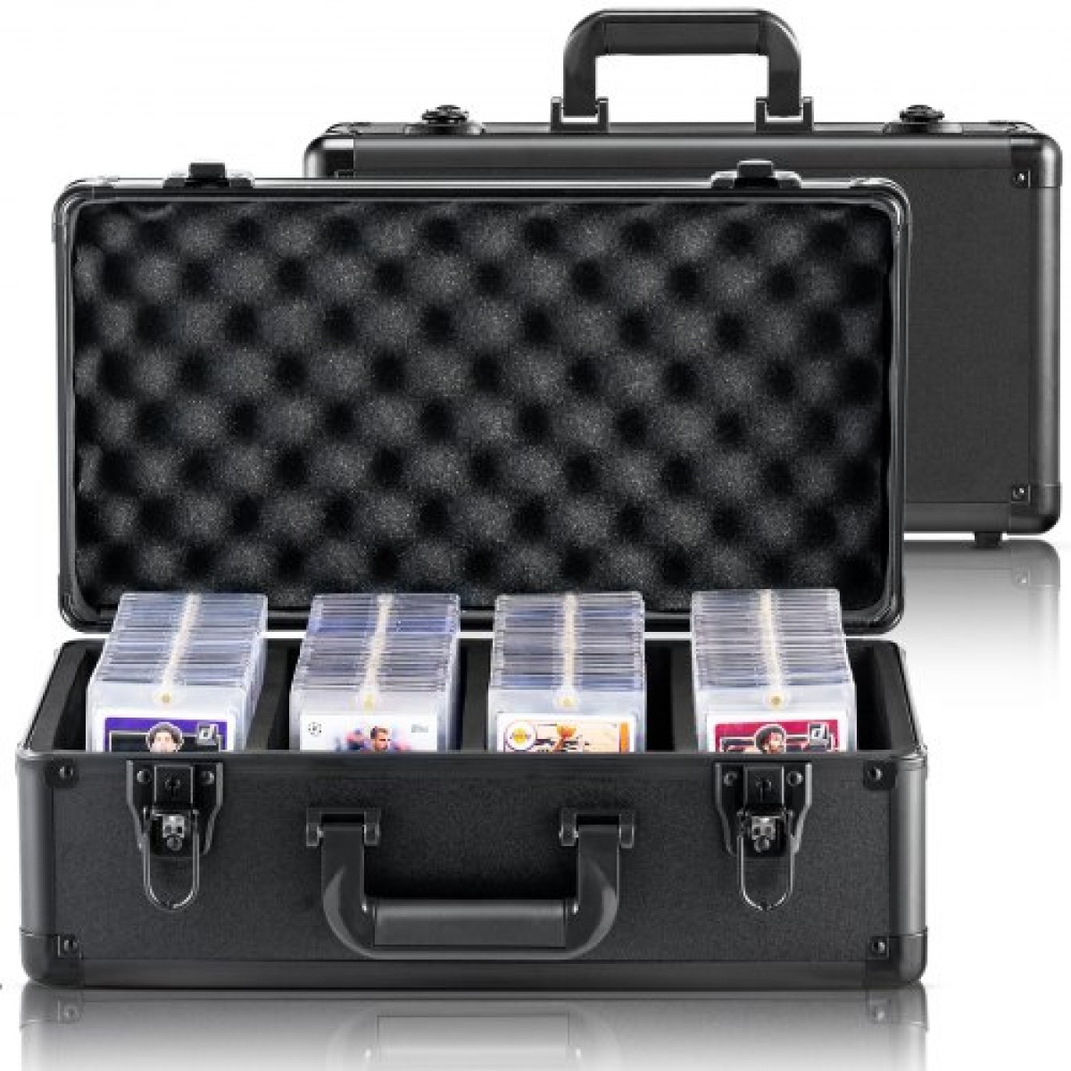 Κουτί αποθήκευσης καρτών VEVOR Graded Card Slots, 4 Slots, Graded Sports Card Holder Case Cards with Key Lock Foam Dividers, for 108 Graded Card PSA 76 BGS Graded Cards 84 SGC Cards 388 Top Loaders or 999+ Loose Cards