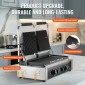 Εμπορική σχάρα Panini VEVOR, Ηλεκτρικό σάντουιτς Panini Maker 3600W, Ανοξείδωτη πρέσα διπλής σάντουιτς, Panini Grill Temp Control, 48x23cm Πλήρης αυλάκωση εμαγιέ, για μπριζόλα χάμπουργκερ μπέικον