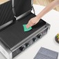 Εμπορική σχάρα Panini VEVOR, Ηλεκτρικό σάντουιτς Panini Maker 3600W, Ανοξείδωτη πρέσα διπλής σάντουιτς, Panini Grill Temp Control, 48x23cm Πλήρης αυλάκωση εμαγιέ, για μπριζόλα χάμπουργκερ μπέικον