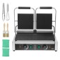 Εμπορική σχάρα Panini VEVOR, Ηλεκτρικό σάντουιτς Panini Maker 3600W, Ανοξείδωτη πρέσα διπλής σάντουιτς, Panini Grill Temp Control, 48x23cm Πλήρης αυλάκωση εμαγιέ, για μπριζόλα χάμπουργκερ μπέικον
