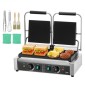 Εμπορική σχάρα Panini VEVOR, Ηλεκτρικό σάντουιτς Panini Maker 3600W, Ανοξείδωτη πρέσα διπλής σάντουιτς, Panini Grill Temp Control, 48x23cm Πλήρης αυλάκωση εμαγιέ, για μπριζόλα χάμπουργκερ μπέικον