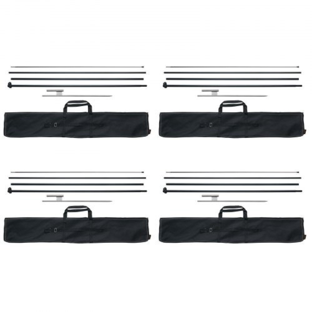VEVOR Feather Flag Pole Kit 4 Packs Swooper Flag Pole 16.3 ft with Ground Stakes