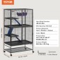 VEVOR 164,1 cm Μεταλλικό κλουβί για μικρά ζώα Κλουβί κουνάβι 4 επιπέδων με ράμπες δίσκου 3