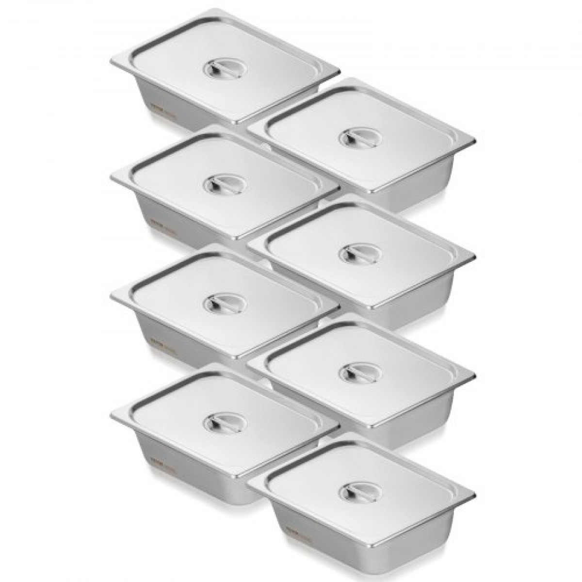 VEVOR 8 Pack Pans Hotel, 1/2 Size Anti-Jam Steam Pan with Kap, πάχους 0,8mm από ανοξείδωτο ατσάλι Επιτραπέζιο τηγάνι ατμού 4 ιντσών, Εμπορικό τηγάνι 4 ιντσών, Αποθηκευτικό τηγάνι τροφοδοσίας, για βιομηχανικό και επιστημονικό