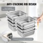 VEVOR 8 Pack Pans Hotel, 1/2 Size Anti-Jam Steam Pan with Kap, πάχους 0,8mm από ανοξείδωτο ατσάλι Επιτραπέζιο τηγάνι ατμού 4 ιντσών, Εμπορικό τηγάνι 4 ιντσών, Αποθηκευτικό τηγάνι τροφοδοσίας, για βιομηχανικό και επιστημονικό