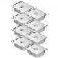 VEVOR 8 Pack Pans Hotel, 1/2 Size Anti-Jam Steam Pan with Kap, πάχους 0,8mm από ανοξείδωτο ατσάλι Επιτραπέζιο τηγάνι ατμού 4 ιντσών, Εμπορικό τηγάνι 4 ιντσών, Αποθηκευτικό τηγάνι τροφοδοσίας, για βιομηχανικό και επιστημονικό