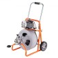 Μηχάνημα καθαρισμού αποχέτευσης VEVOR 22m x 13mm, Αυτόματη τροφοδοσία αποχετευτικών στραγγιστηρίων σε ρόδες, φορητό μηχάνημα καθαρισμού αποχέτευσης με 8 κόφτες & διακόπτης ποδιών με ενεργοποίηση αέρα για σωλήνες 50mm έως 150mm