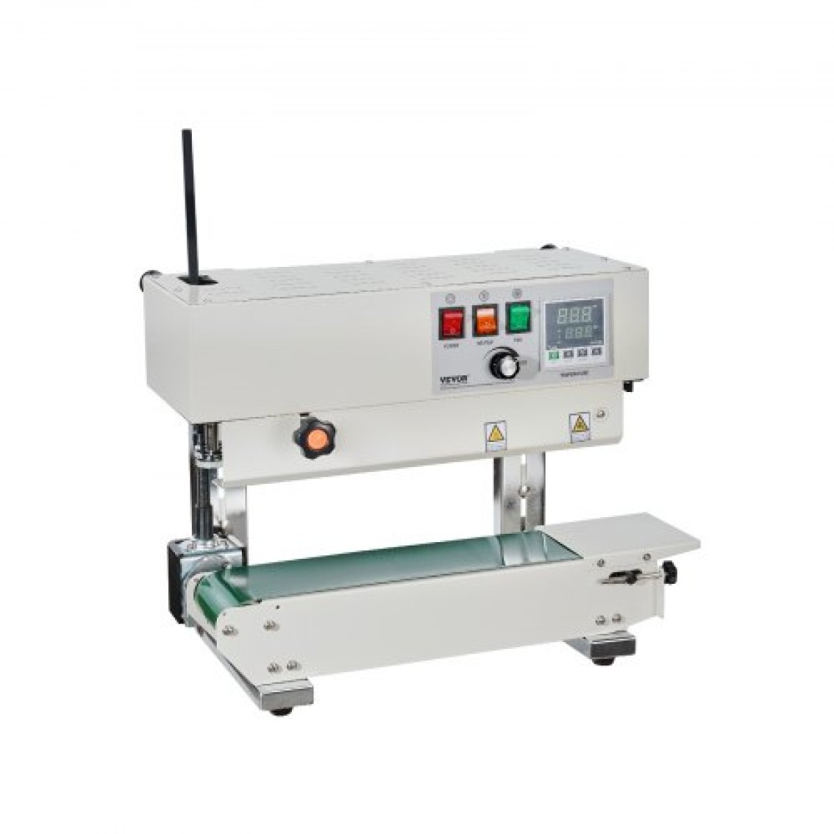 Μηχάνημα σφράγισης συνεχούς σακούλας VEVOR, πλάτος σφράγισης 0,24-0,47 in/6-12 mm, Μηχάνημα σφράγισης κάθετης ζώνης με ψηφιακό έλεγχο θερμοκρασίας, σφραγιστικό σακουλών από άνθρακα για μεμβράνες πλαστικών σακουλών 0,02-0,8 mm