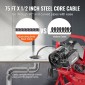 Μηχάνημα καθαρισμού αποχέτευσης VEVOR 23m x 13mm, Χειροκίνητη τροφοδοσία Sewer Snake Auger with 4 Cutters & ποδοδιακόπτης που ενεργοποιείται με αέρα για σωλήνες 50mm έως 150mm
