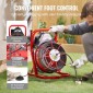 Μηχάνημα καθαρισμού αποχέτευσης VEVOR 23m x 13mm, Χειροκίνητη τροφοδοσία Sewer Snake Auger with 4 Cutters & ποδοδιακόπτης που ενεργοποιείται με αέρα για σωλήνες 50mm έως 150mm