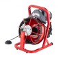 Μηχάνημα καθαρισμού αποχέτευσης VEVOR 15m x 8mm, Αυτόματη τροφοδοσία αποχετευτικού τρυπανιού φιδιού με 4 κόφτες & διακόπτης ποδιών με λειτουργία αέρα για σωλήνες 50mm έως 100mm