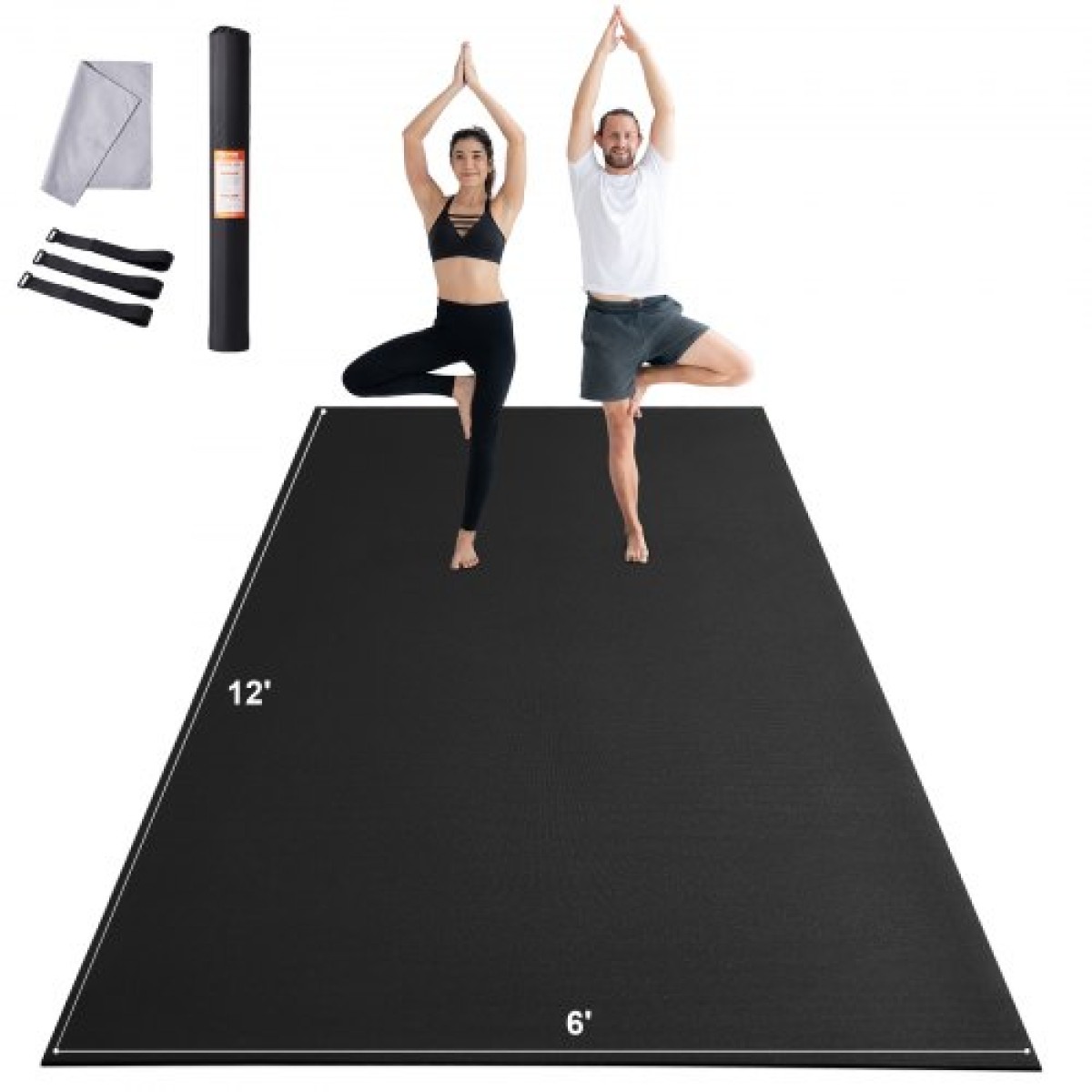 VEVOR Exercise Mat αντιολισθητικό Mat Yoga Gym Fitness Pilate Workout Mat (3,7x1,8 m)