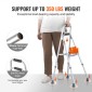 VEVOR Folding Hemi Walker, One Hand Folding Walker για ηλικιωμένους με ρυθμιζόμενο ύψος 6 επιπέδων, ελαφρύ αλουμίνιο |Πλαϊνό βοήθημα κινητικότητας με ένα χέρι για ηλικιωμένα άτομα με ειδικές ανάγκες, έως 350 LBS