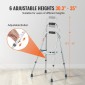 VEVOR Folding Hemi Walker, One Hand Folding Walker για ηλικιωμένους με ρυθμιζόμενο ύψος 6 επιπέδων, ελαφρύ αλουμίνιο |Πλαϊνό βοήθημα κινητικότητας με ένα χέρι για ηλικιωμένα άτομα με ειδικές ανάγκες, έως 350 LBS