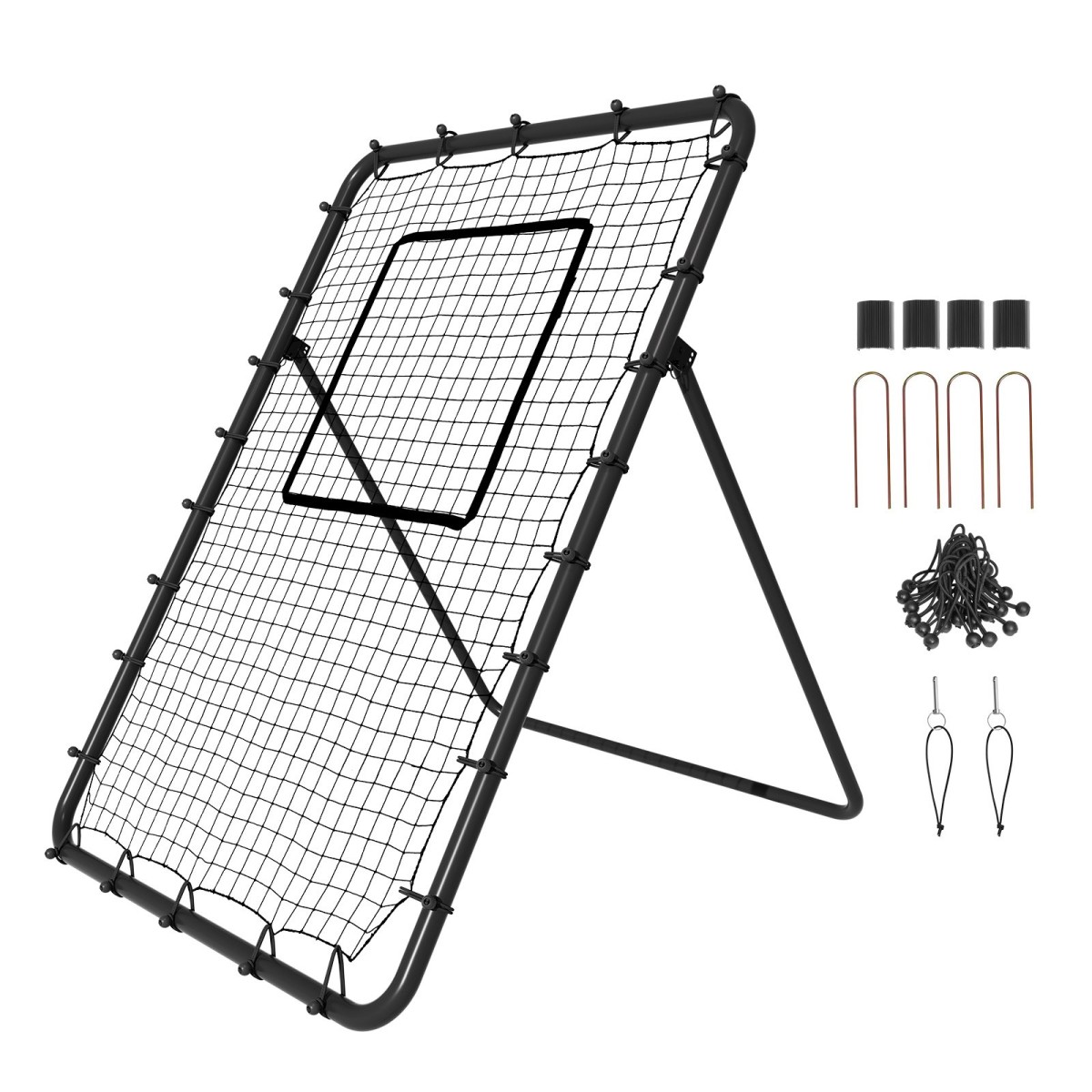 VEVOR Baseball And Softball Rebounder Net, 4 x 6 Feet PitchBack Baseball Nest for Pitching and Fielding Training, Pitch Return Trainer Rebound Net με Pitching Target, 4 ρυθμιζόμενες γωνίες