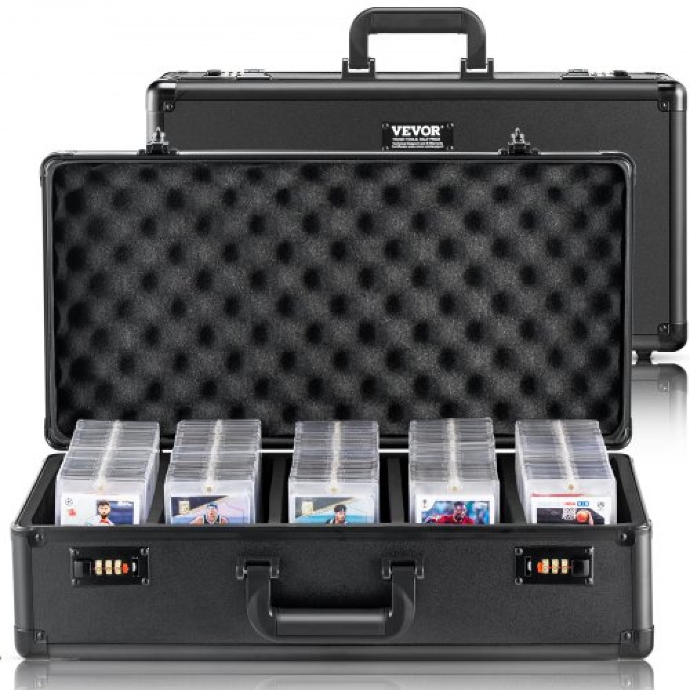 Κουτί αποθήκευσης VEVOR Graded Card Storage Box, 5 Slots, Graded Sports Card Holder case with Coded Lock Foam Dividers, for 162 Graded Card PSA 115 BGS Cards 130 SGC cards 585 Top Loaders or 999+ Loose Cards