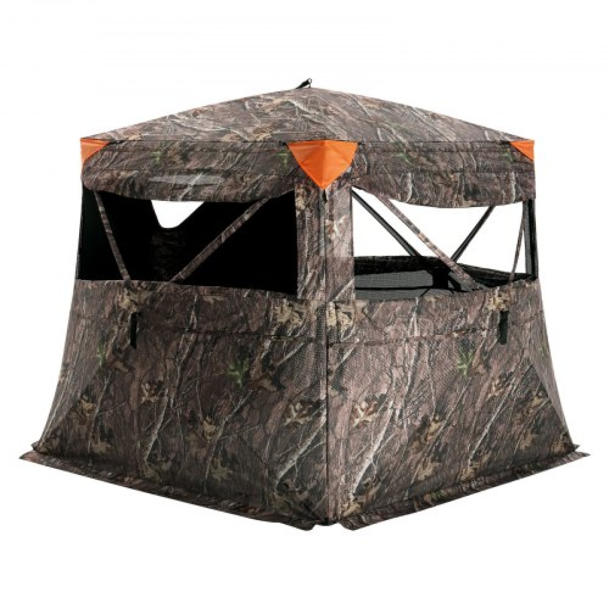 VEVOR Hunting Blind, 270° See Through Ground Blind, 4-5 Person Pop Up Deer Blind για κυνήγι με τσάντα μεταφοράς, φορητή ελαστική σκηνή κυνηγιού, πλέγμα μονής διαδρομής για γαλοπούλα και κυνήγι ελαφιών