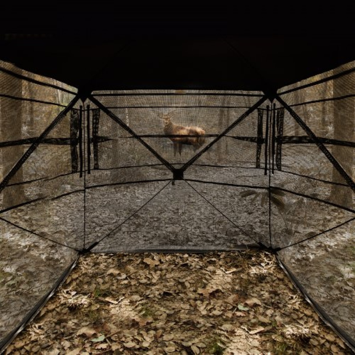 VEVOR Hunting Blind, 270° See Through Ground Blind, 4-5 Person Pop Up Deer Blind για κυνήγι με τσάντα μεταφοράς, φορητή ελαστική σκηνή κυνηγιού, πλέγμα μονής διαδρομής για γαλοπούλα και κυνήγι ελαφιών