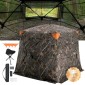 VEVOR Hunting Blind, 270° See Through Ground Blind, 4-5 Person Pop Up Deer Blind για κυνήγι με τσάντα μεταφοράς, φορητή ελαστική σκηνή κυνηγιού, πλέγμα μονής διαδρομής για γαλοπούλα και κυνήγι ελαφιών