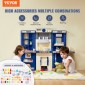 VEVOR Kids Kitchen Playset, 3-in-1 Toddler Kitchen with Simulated Spray, Sounds and Lights, Play Kitchen Set with 74 τμχ Σετ αξεσουάρ μαγειρικής για νήπια, παιδιά προσχολικής ηλικίας, παιδιά 3-8 ετών, μπλε
