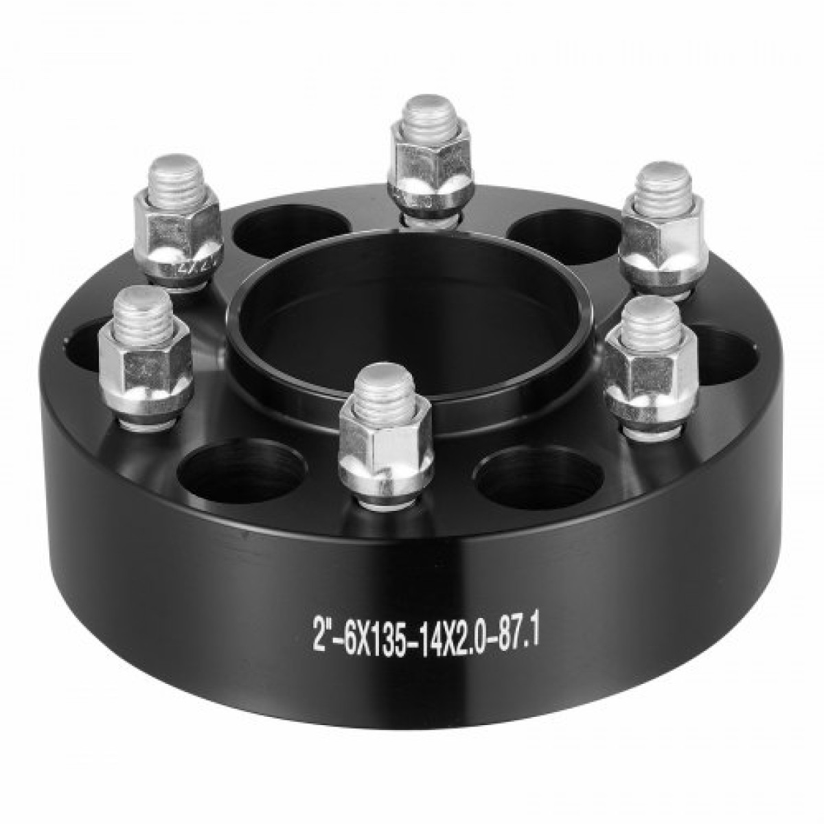 VEVOR Wheel Spacers, 2" 6"x5.3" Wheel Adapters, 6 Lug Forged Spacer, 87,1 mm Bore Hubcentric M14 x2 Studs Spacers, Fit for Ford Expedition, F150, Lincoln Navigator, 4 ΤΕΜ Μαύρο