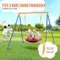 Σετ Swing VEVOR για πίσω αυλή, σετ ταλάντευσης χωρητικότητας 440 lbs, 40" Swing κάθισμα πιατάκι με μεταλλική βάση βαρέως τύπου A-πλαισίου και ρυθμιζόμενο σχοινί, εύκολο στη συναρμολόγηση, σετ αιώρησης εξωτερικού χώρου για παιδιά