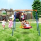 Σετ Swing VEVOR για πίσω αυλή, σετ ταλάντευσης χωρητικότητας 440 lbs, 40" Swing κάθισμα πιατάκι με μεταλλική βάση βαρέως τύπου A-πλαισίου και ρυθμιζόμενο σχοινί, εύκολο στη συναρμολόγηση, σετ αιώρησης εξωτερικού χώρου για παιδιά