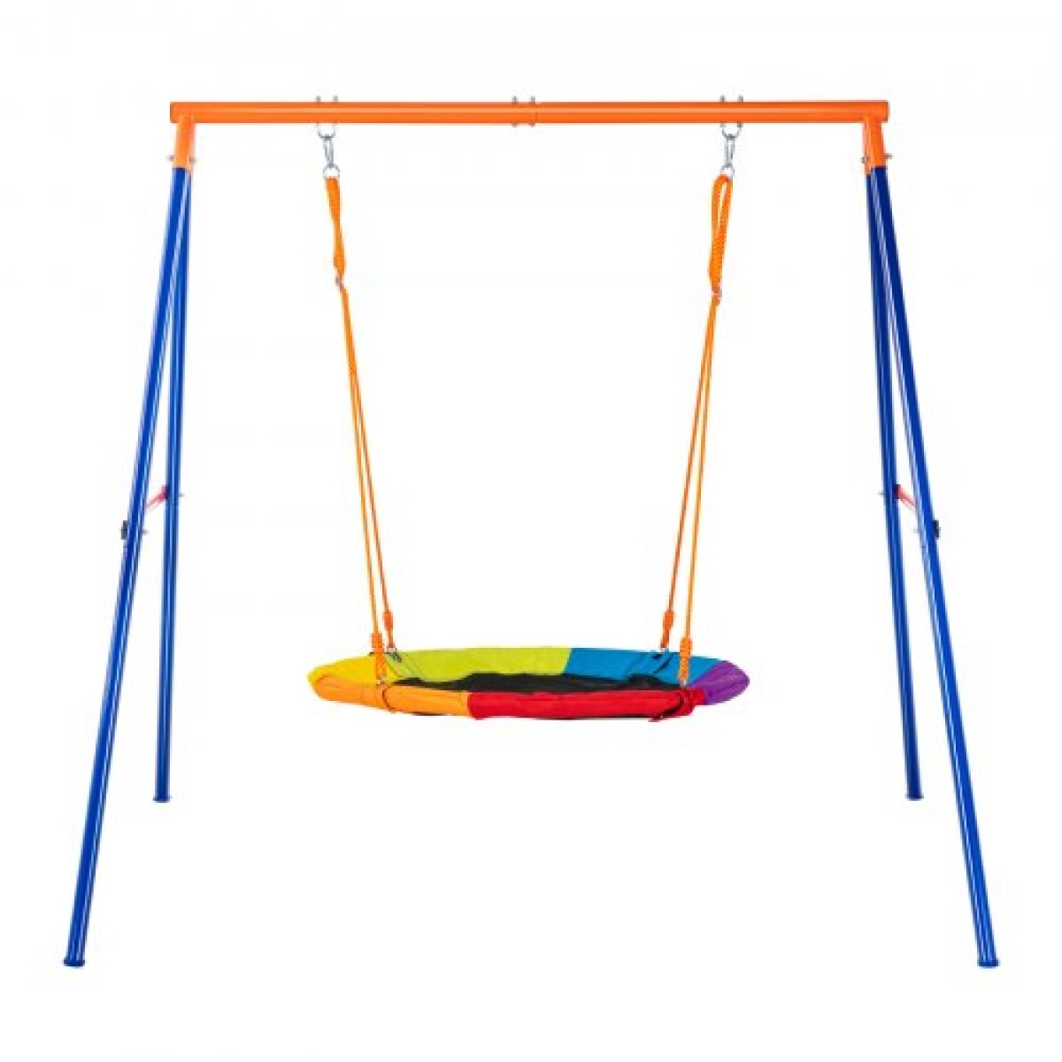 Σετ Swing VEVOR για πίσω αυλή, σετ ταλάντευσης χωρητικότητας 440 lbs, 40" Swing κάθισμα πιατάκι με μεταλλική βάση βαρέως τύπου A-πλαισίου και ρυθμιζόμενο σχοινί, εύκολο στη συναρμολόγηση, σετ αιώρησης εξωτερικού χώρου για παιδιά