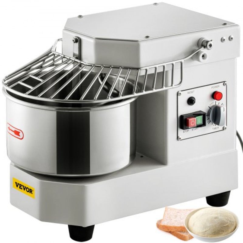 Μίξερ φαγητού VEVOR Commercial Dough Mixer Spiral Dough Mixer με μπολ από ανοξείδωτο ατσάλι 8 L