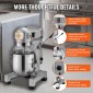 Μίξερ φαγητού VEVOR Commercial, 10L Commercial Stand Mixer με 3 Ρυθμιζόμενες ταχύτητες, 550W Ζυμίξερ με μπολ από ανοξείδωτο ατσάλι και 3 εξαρτήματα ανάμειξης, Ιδανικό για εστιατόριο, αρτοποιείο, ζαχαροπλαστείο, καφετέρια