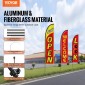 VEVOR Open Flags με Pole Kit, Advertising Flags για επιχειρήσεις εκτός, Advertising Feather Flag Kit, 3 Flags (Open, Look, Welcome), 3 Poles, 3 Ground Stakes, Swooper Flags για επιχειρήσεις 16,3 FT